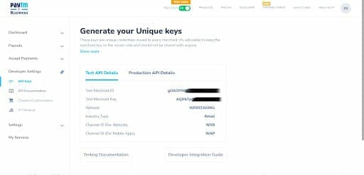 Collect the API keys | Mindbowser