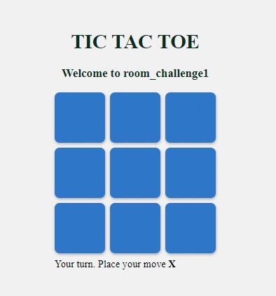output after running the development server "tic tac toe"